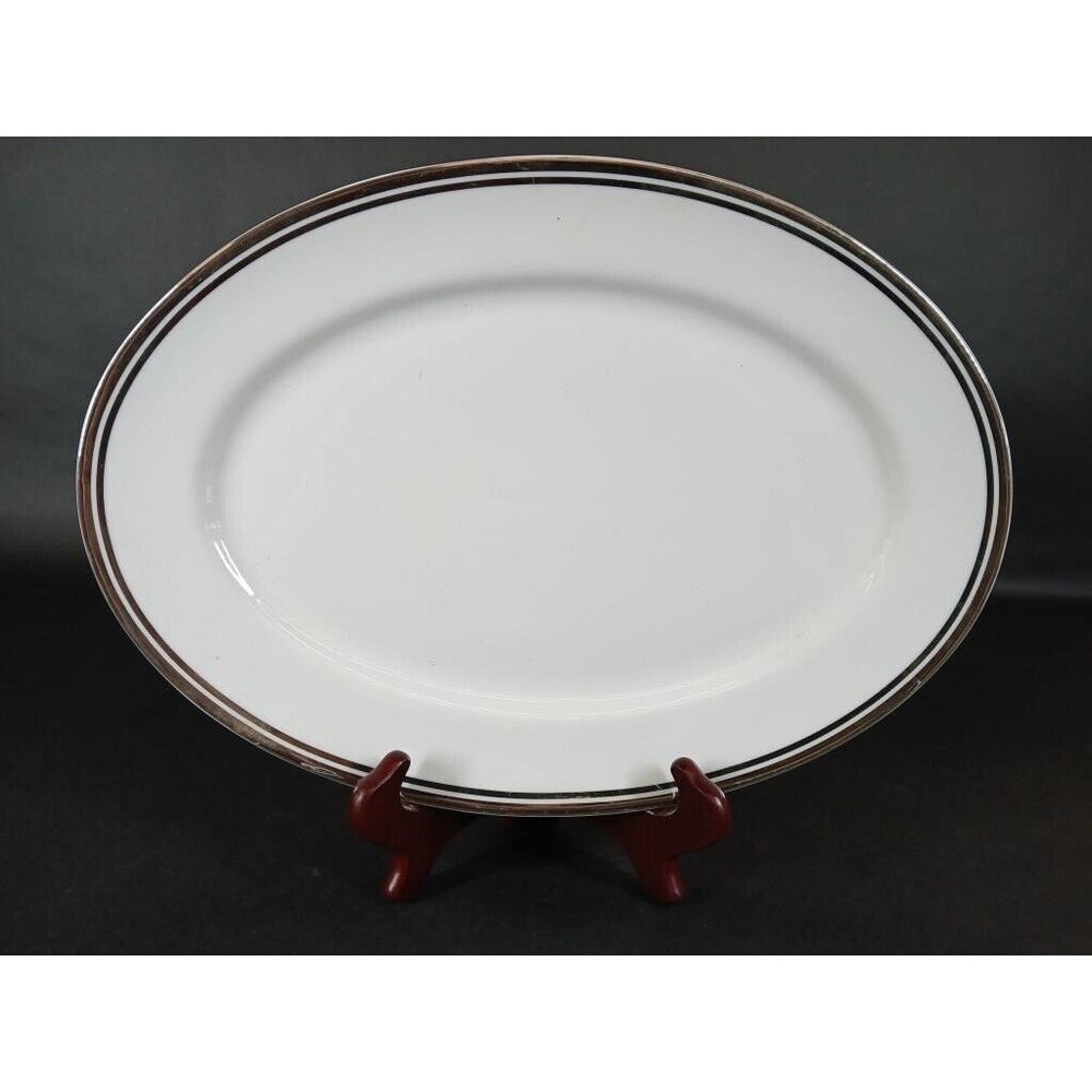 Royal Doulton Pure Platinum Bone China Oval Serving Platter 14.5" Serverware